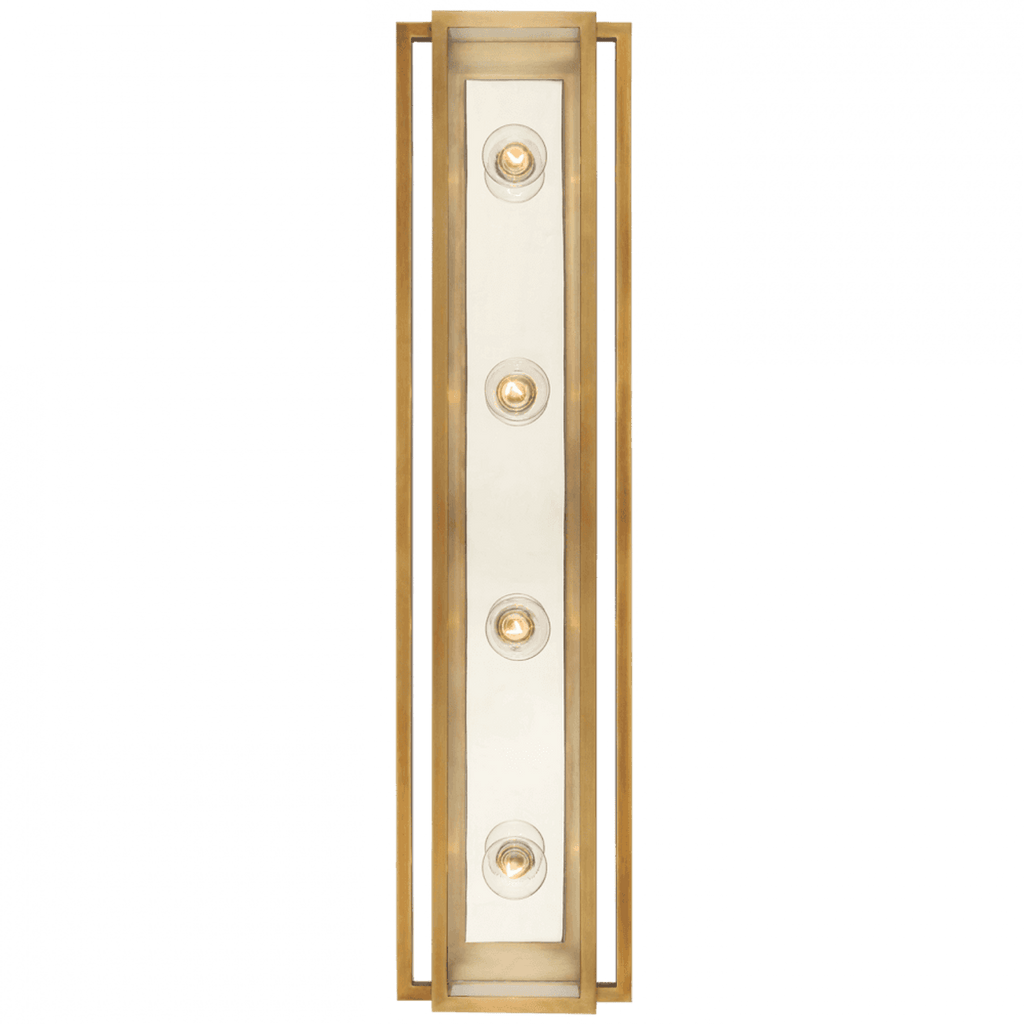Solitude Wall Light, Integrated LED, Antique Nickel, Optic Haze Quartz, Hardwired Wall Sconce, detail 4