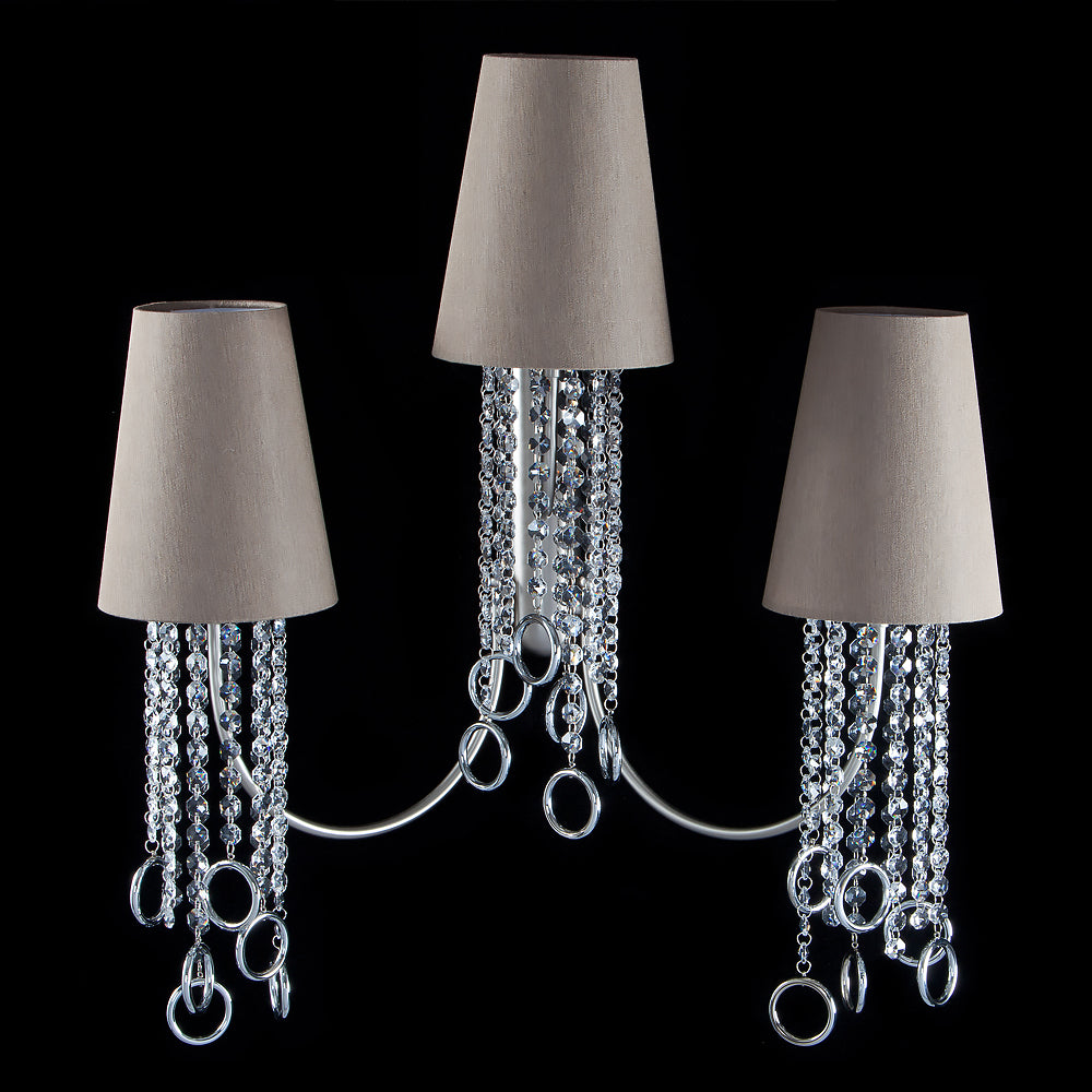 Crystal Hand Blown Glass Wall Light, Bedroom Wall Sconce, Height 75 cm