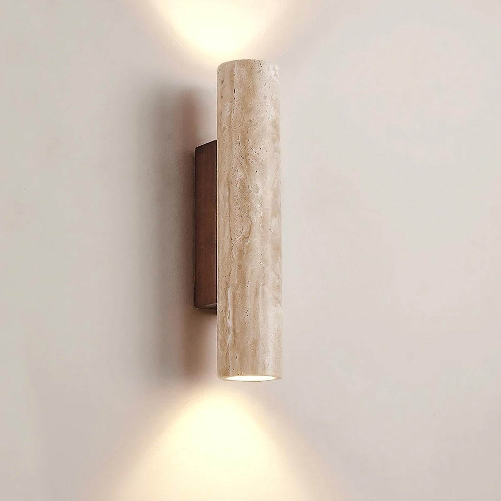 Natural Travertine Wall Light, Bedroom Wall Sconce, Premium natural travertine, Dimensions: Height 32cm