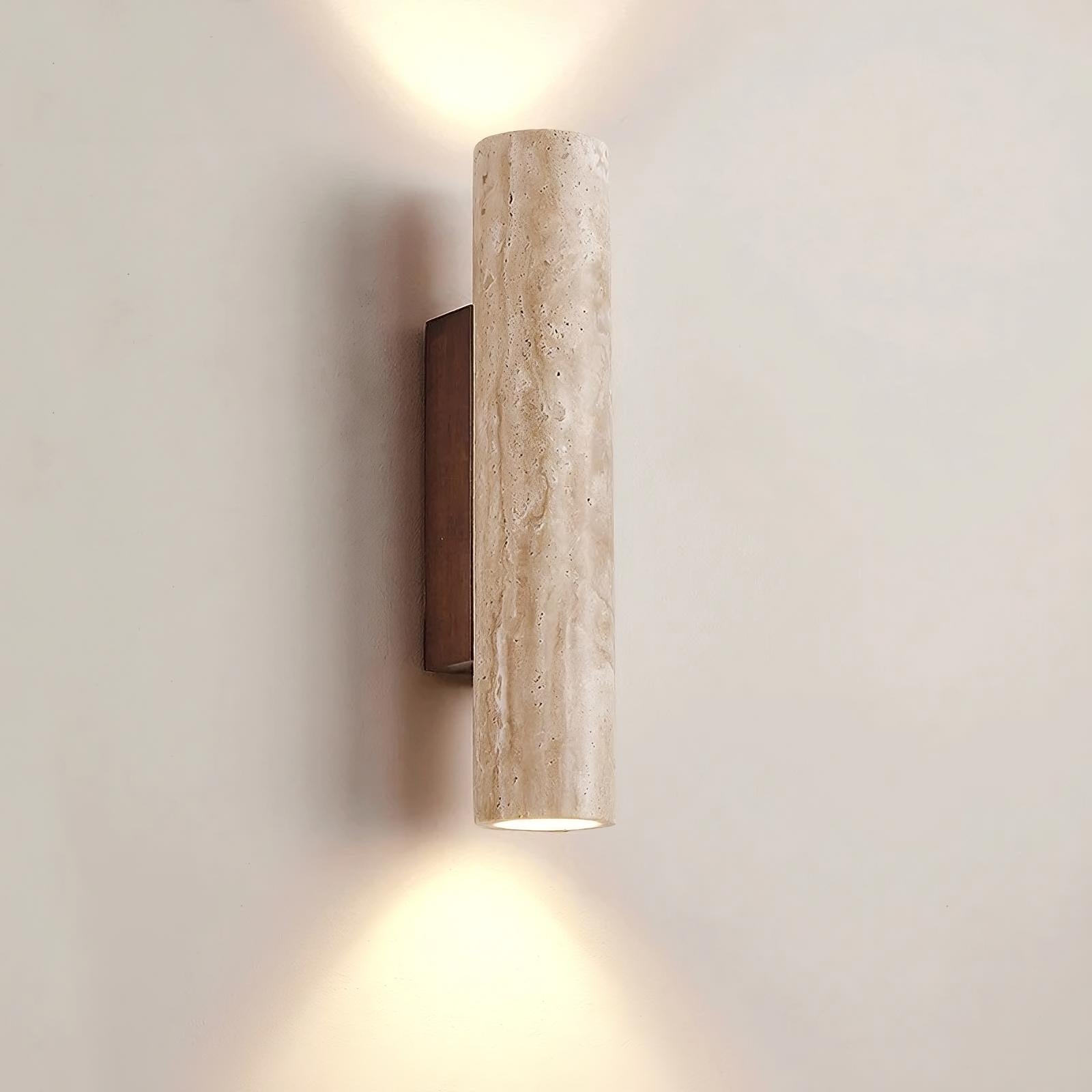 Natural Travertine Wall Light, Bedroom Wall Sconce, Premium natural travertine, Dimensions: Height 32cm
