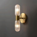 Palermo 12" Brass Wall Light Wall Light, Bathroom Wall Sconce, Brass and glass, Dimensions: Height 12 inches