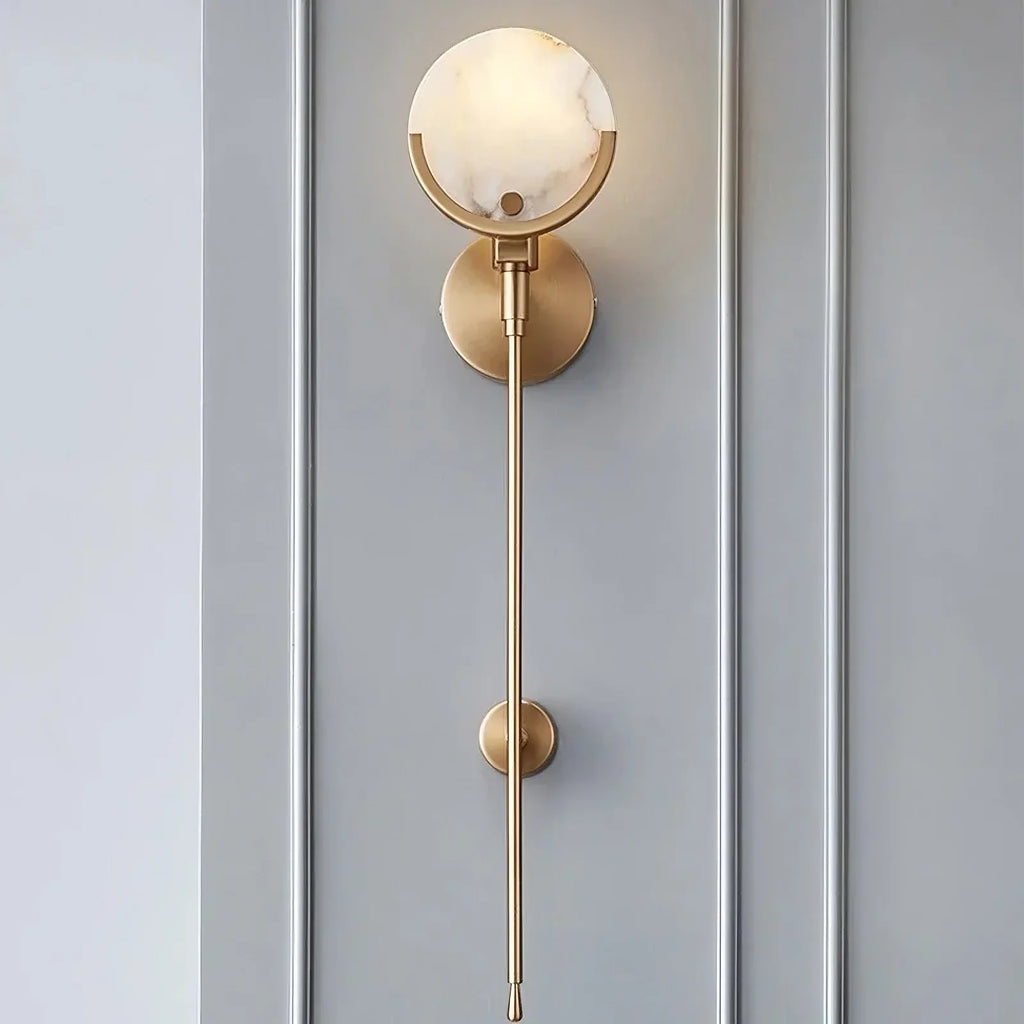 Natural Marble Wall Light Wall Light, Bedroom Wall Sconce, High-quality Natural Marble, Height: 62cm