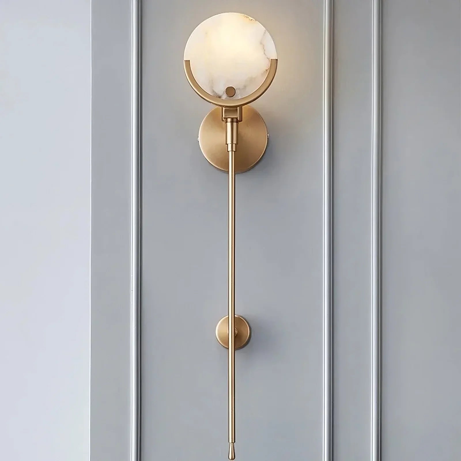 Natural Marble Wall Light Wall Light, Bedroom Wall Sconce, High-quality Natural Marble, Height: 62cm