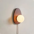 Walnora Globe Wall Light, Plug-In Wall Sconce, Wood, Dia 18cm x H 28cm