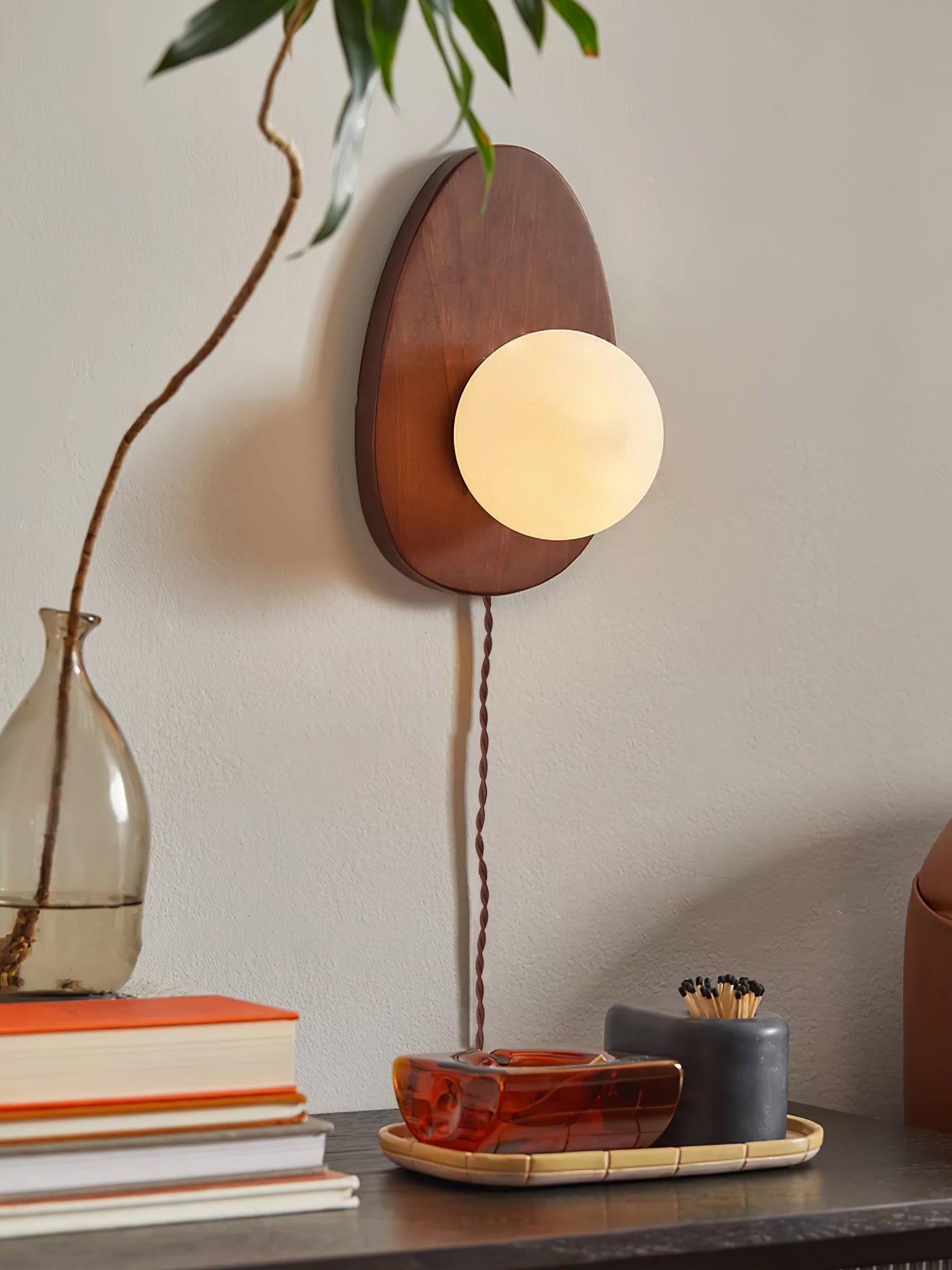Walnora Globe Wall Light, Plug-In Wall Sconce, detail 20