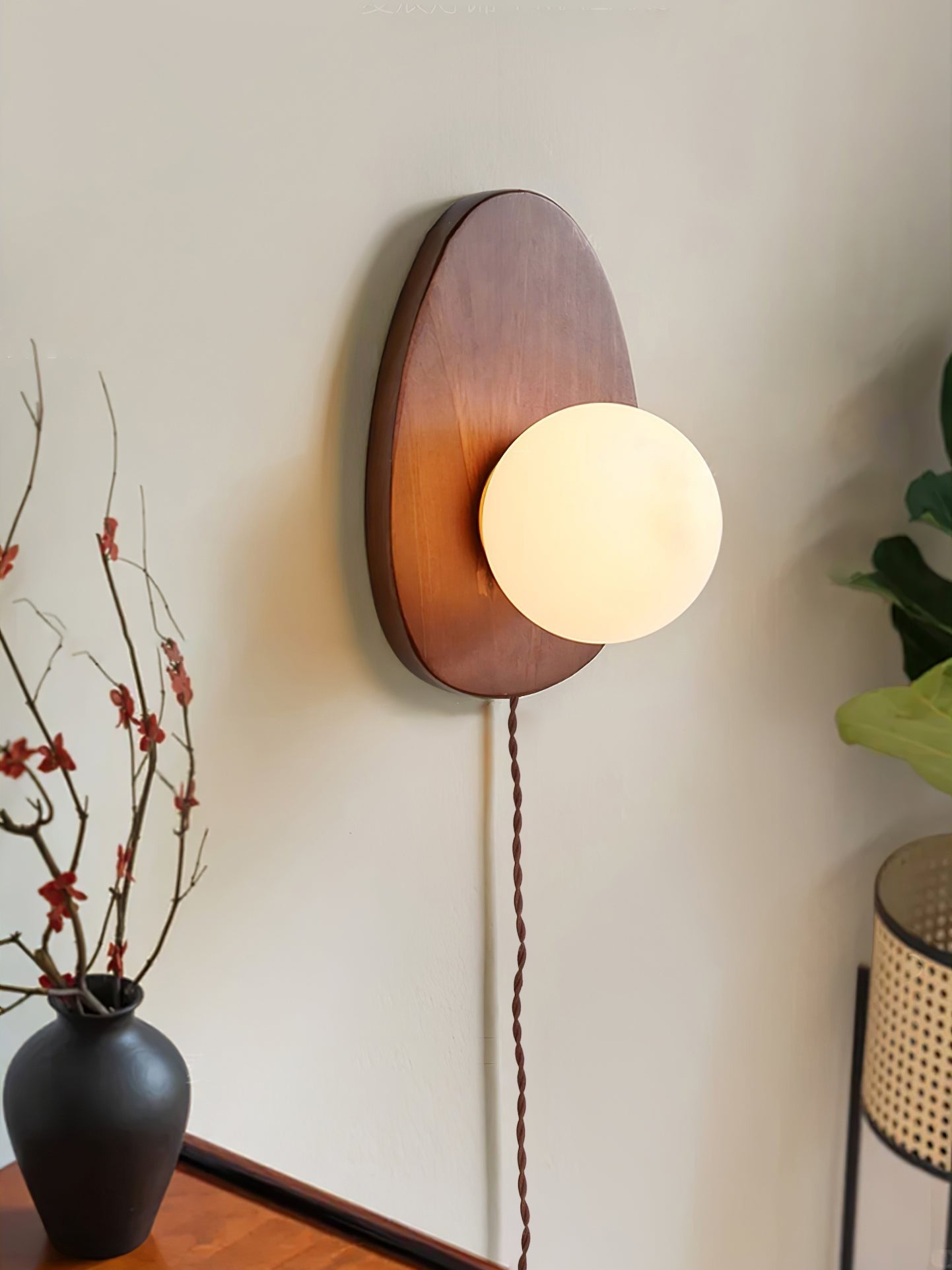 Walnora Globe Wall Light, Plug-In Wall Sconce, detail 24