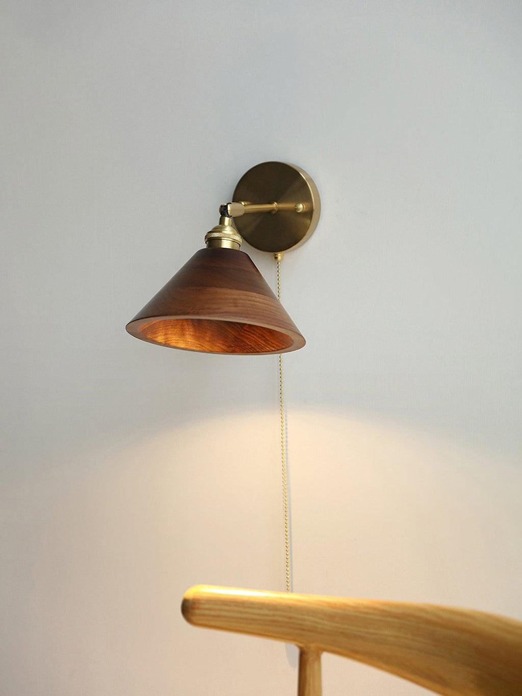 Walnut Glow Wall Light, Bedroom Wall Sconce, detail 10