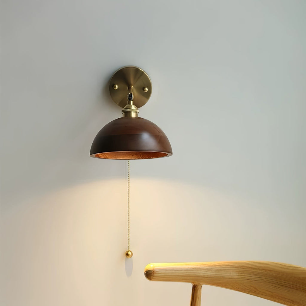 Walnut Glow Wall Light, Bedroom Wall Sconce, detail 11