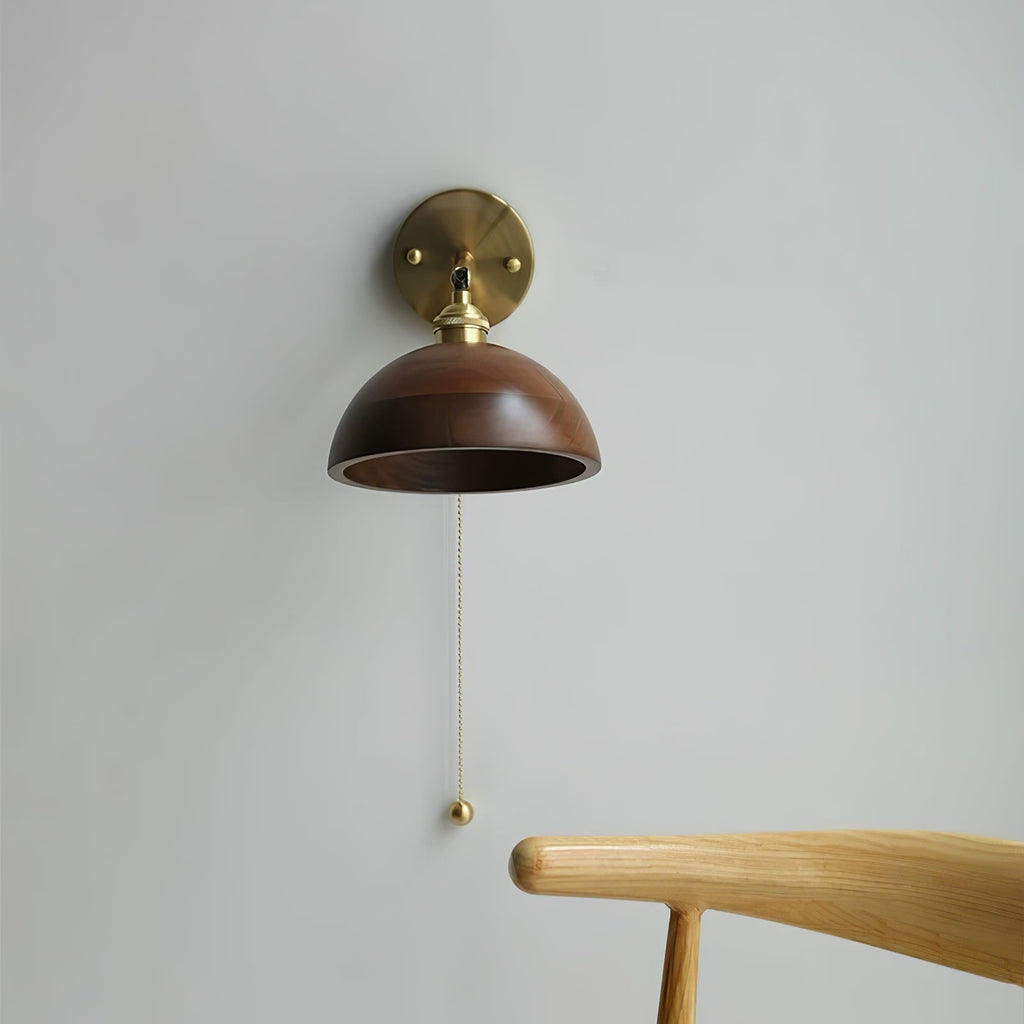 Walnut Glow Wall Light, Bedroom Wall Sconce, detail 13