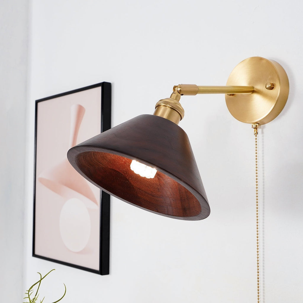 Walnut Glow Wall Light, Bedroom Wall Sconce, detail 16