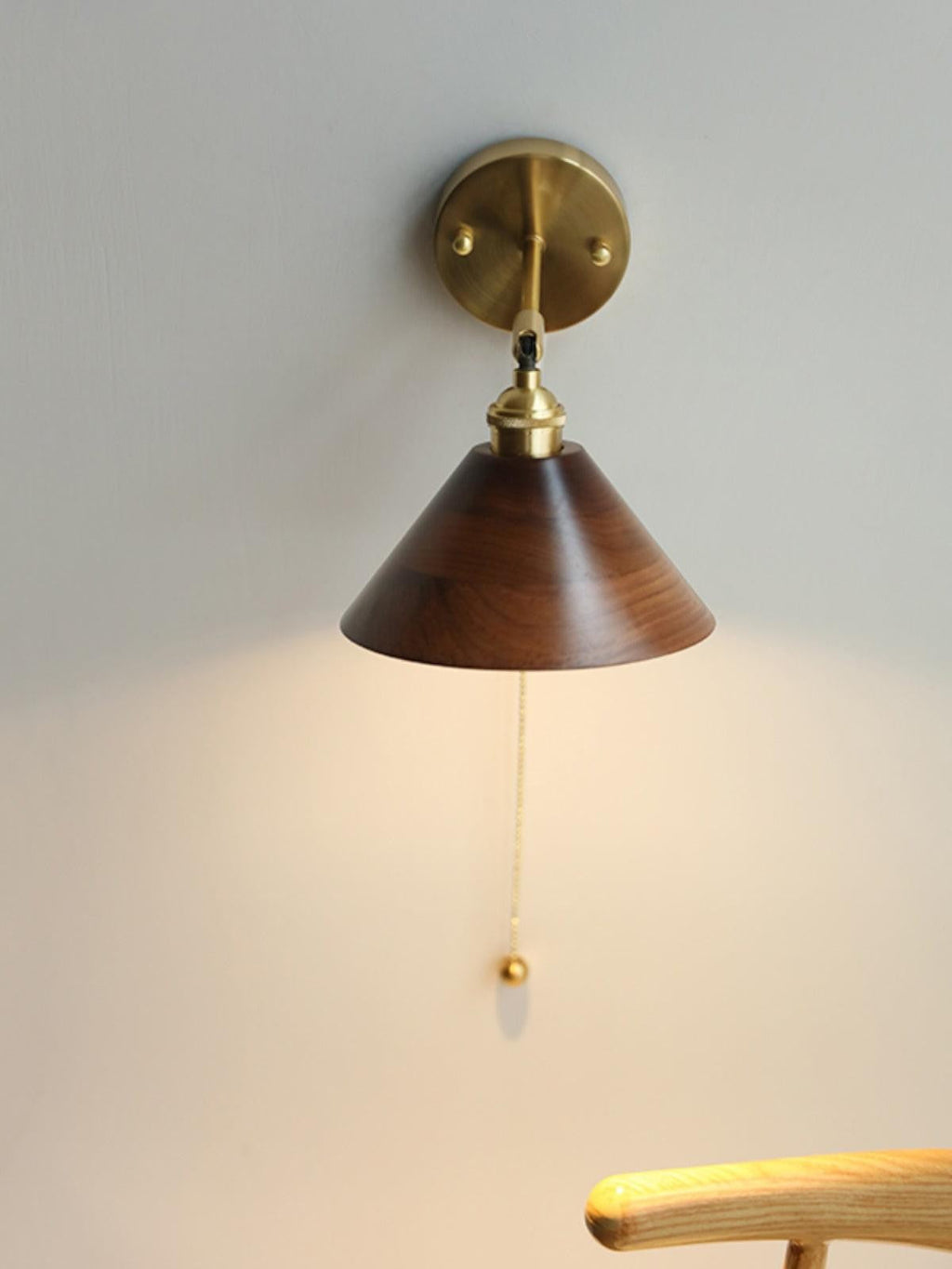 Walnut Glow Wall Light, Bedroom Wall Sconce, detail 17