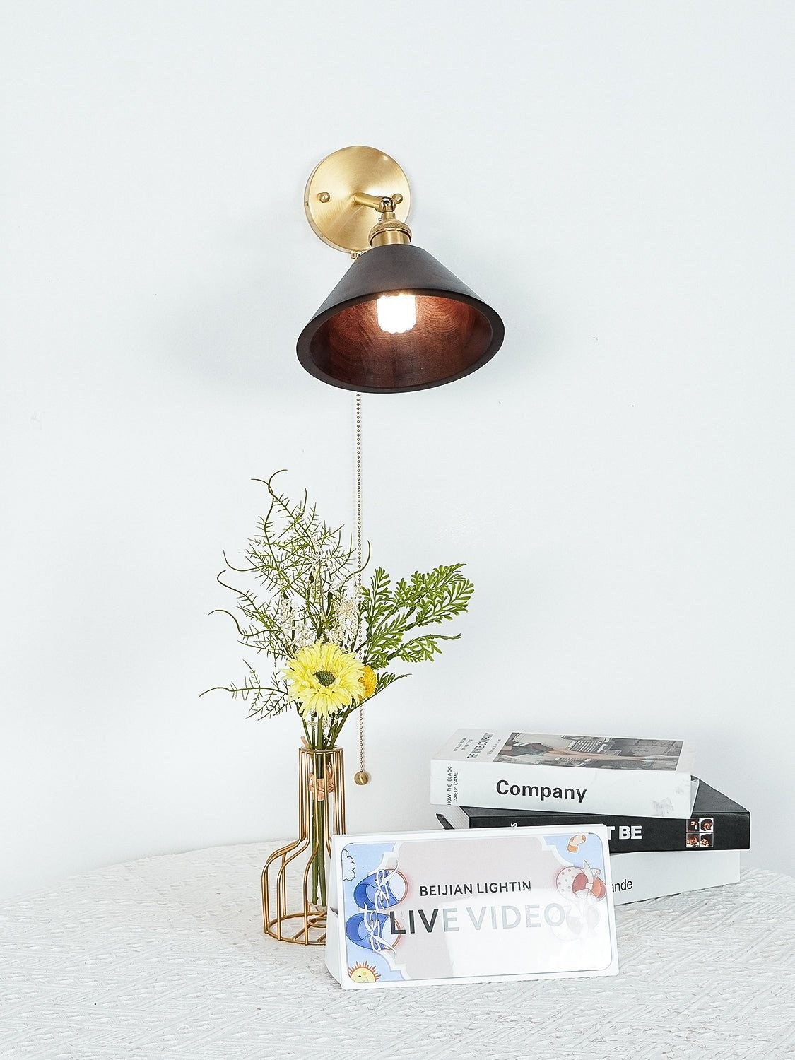 Walnut Glow Wall Light, Bedroom Wall Sconce, detail 19