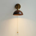 Walnut Glow Wall Light, Bedroom Wall Sconce, Brass, Model A: ∅ 6.3″ x H 5.5″