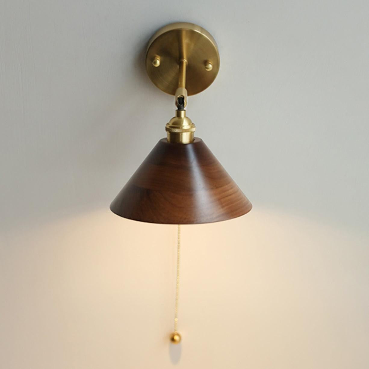 Walnut Glow Wall Light, Bedroom Wall Sconce, detail 2