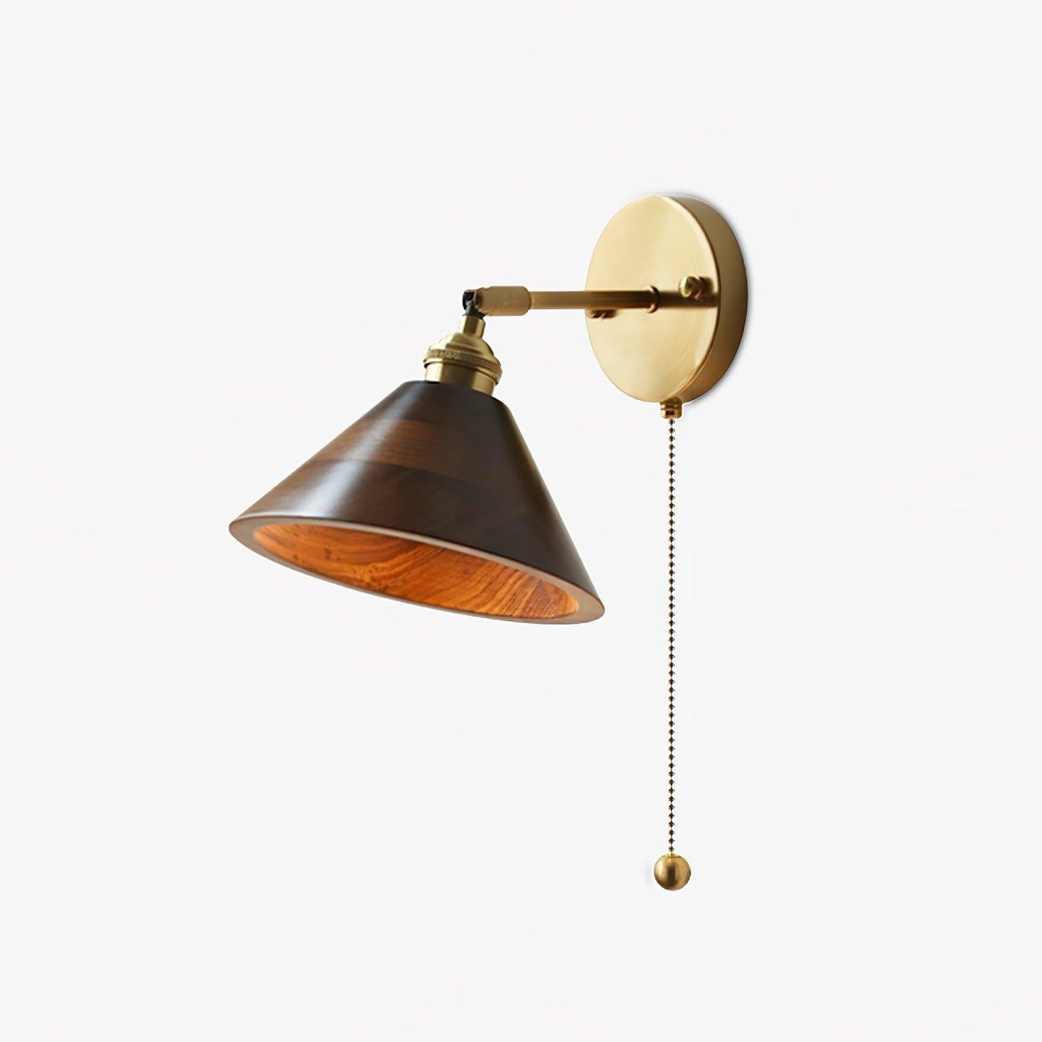 Walnut Glow Wall Light, Bedroom Wall Sconce, detail 3