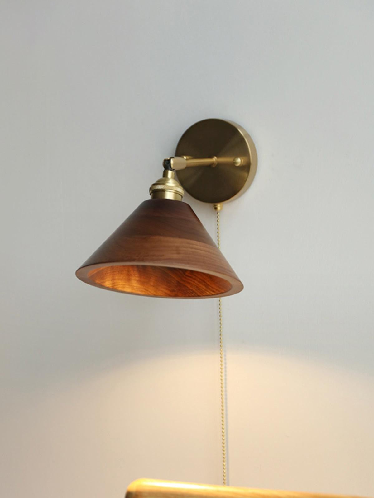 Walnut Glow Wall Light, Bedroom Wall Sconce, detail 4