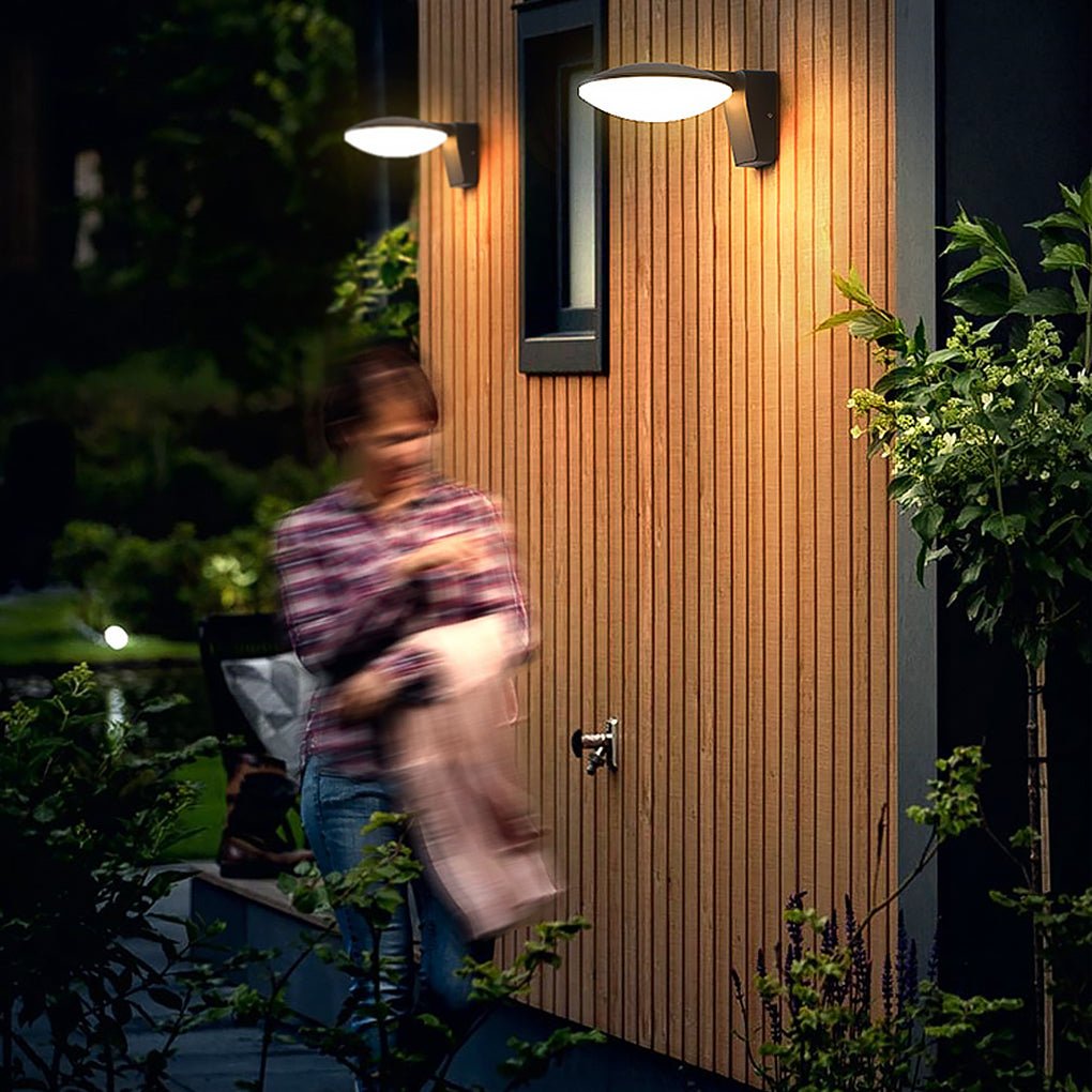 Waterproof Contemporary Clean Exterior Solar LED Wall Light for Terrace Balcony, Outdoor Wall Light, H 4in